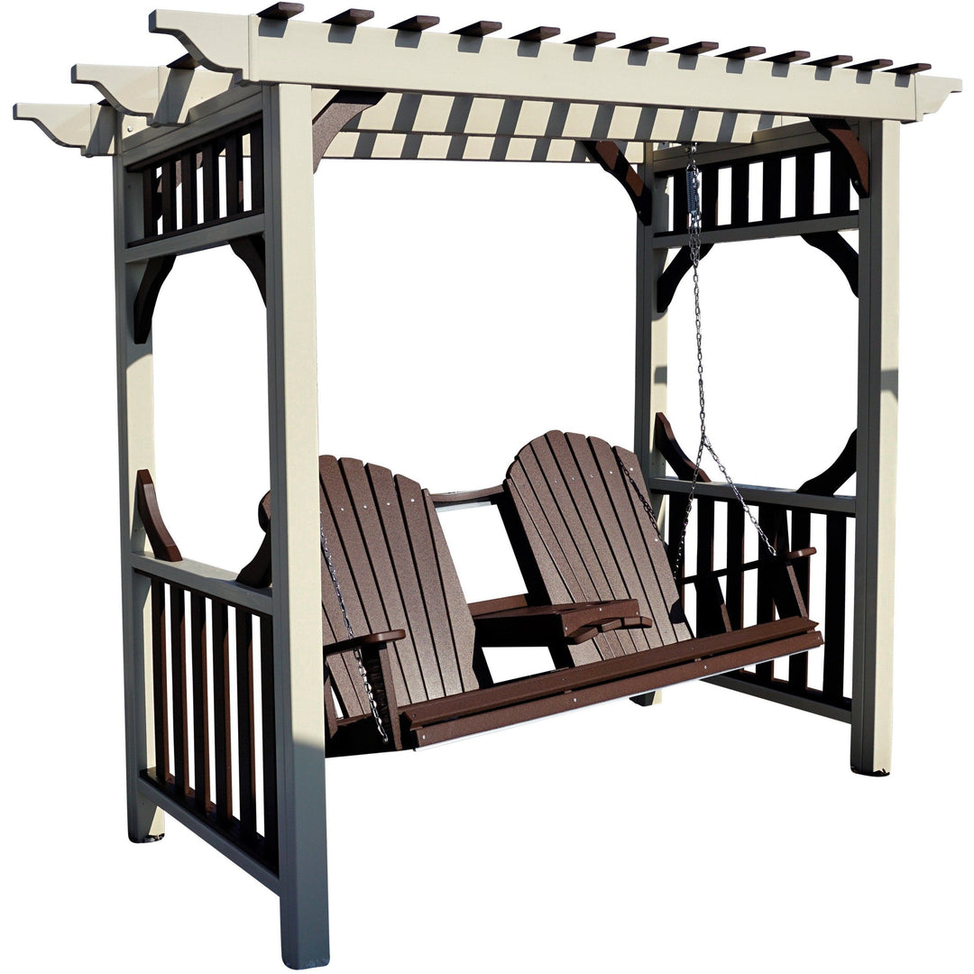 Nature's Best Vinyl Arbor & Adirondack 5' Settee Swing w/ Flip Down