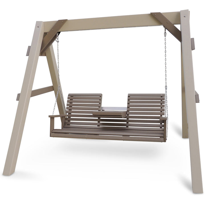 Nature's Best Vinyl A-Frame & Rollback 5' Settee Swing